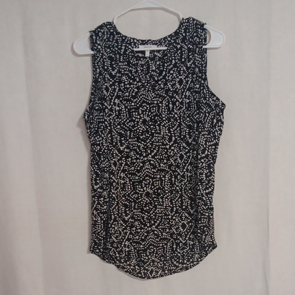 Maurices Tops - Maurices Black and White Dot Split Neck Sleeveless Blouse Size Large